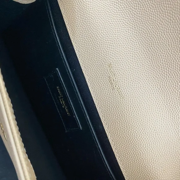 Kate Small YSL Monogram Crossbody Bag on Chain Beige leather - Picture 3 of 5